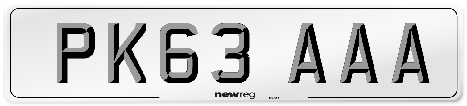PK63 AAA Number Plate from New Reg